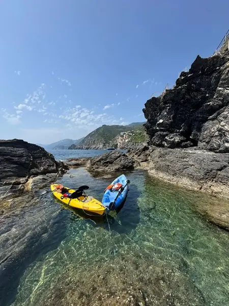 Pause en kayak dans une crique