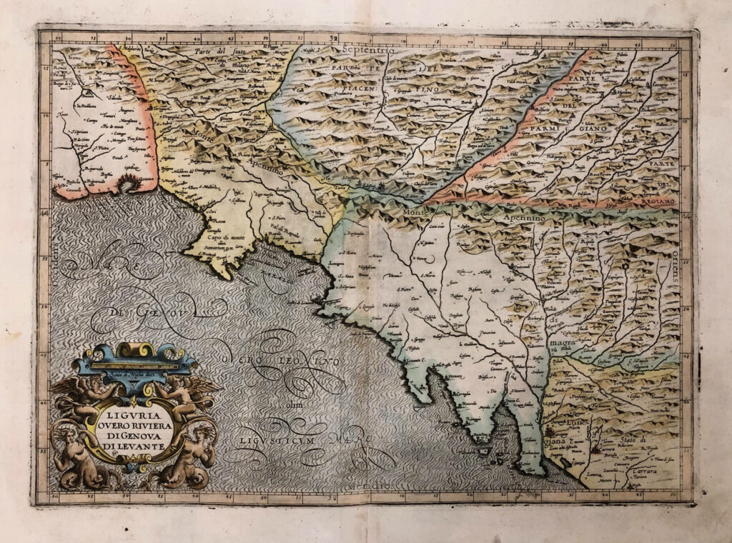 Carte de la cote de Ligurie